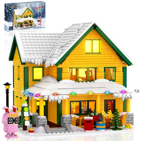 Christmas House Building Set with Light, Story Movie Snow Village Christmas Decorations, Compatible with Lego, Xmas Gift for Kids, Adults (1146 Pcs)
