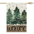 thumbnail image 1 of Christmas House Flag 28x40 Inch Double Sided Large Burlap for Outside Welcome Pine Trees Holiday Yard Flag CF1105-40, 1 of 6