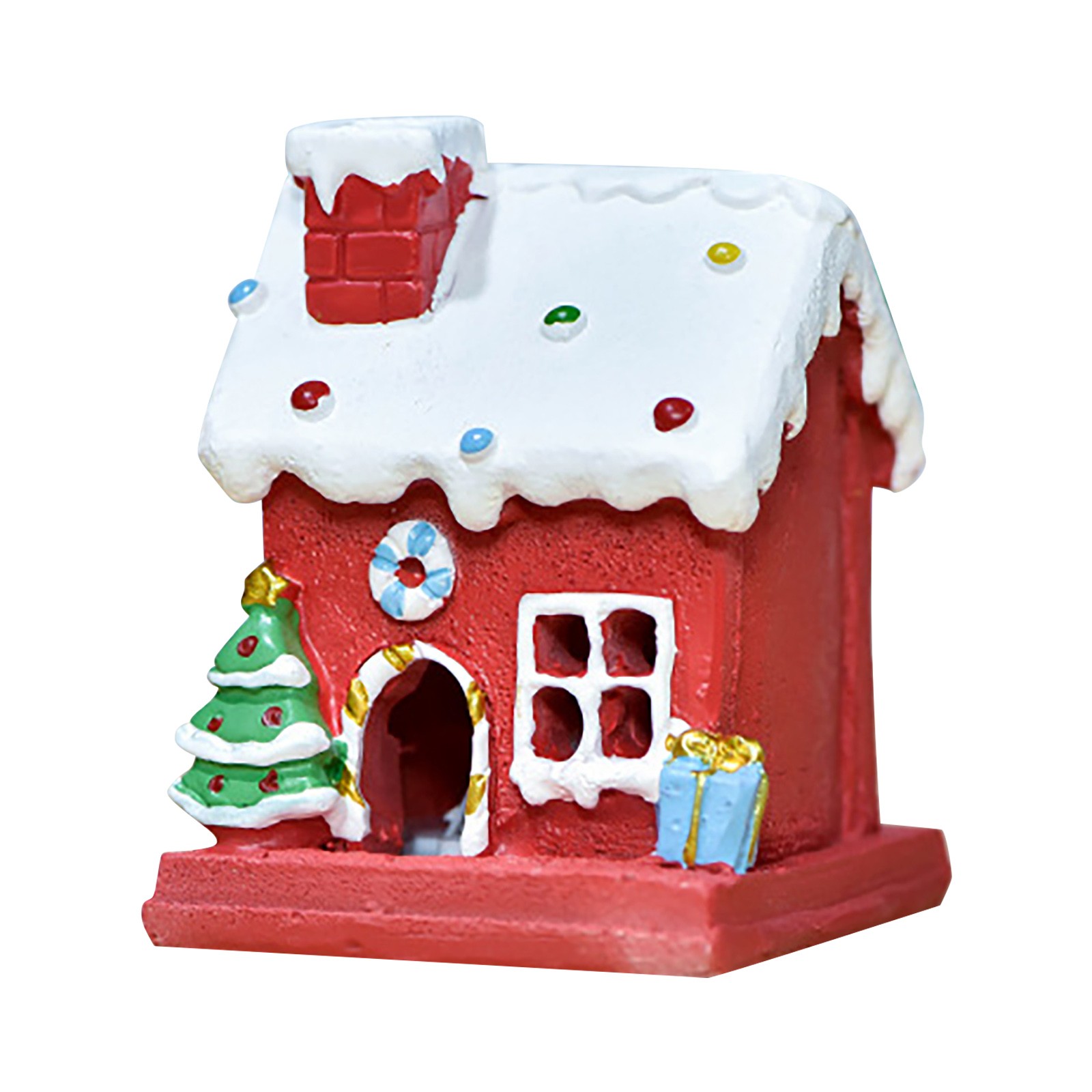 Christmas House Micro Diy Christmas With Lighted House Miniature Resin