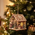 thumbnail image 1 of Christmas House Shaped DIY Diamond Art Hanging Ornament, VVQ Handmade Xmas Candy House Kit with Wooden Base Rhinestones for Decor, 1 of 7