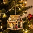 thumbnail image 1 of Christmas House Shaped DIY Diamond Art Hanging Ornament, VVQ Handmade Xmas Candy House Kit with Wooden Base Rhinestones for Decor, 1 of 7