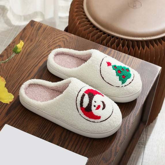Christmas House Shoes House Shoes Christmas Slippers for Women and Men 2025 Plush Memory Foam Fluffy Slippers