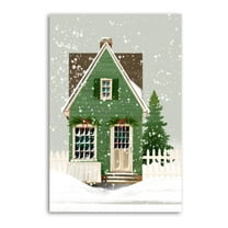 Christmas House in Winter Forest Wall Art Picture Painting Poster Canvas Print Posters Artworks Bedroom Living Room Decor 12x18inch(30x45cm)
