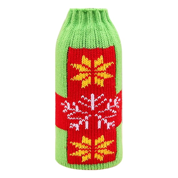 Christmas Household Knitted Bottle Covers Festive Decorations for Holiday Giving Party Winter Cozy Thermal Protectors Reusable Sleeves Hampers Stocking Stuffers