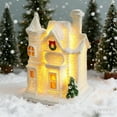 thumbnail image 1 of Christmas Houses Resin Ornaments Desktop Decoration, Lighted Christmas Mini Snow Houses 2025, Cottage Town Tiny Figurine with LED Light Winter Village Ornament for Xmas Scene (Hot Pink), 1 of 9