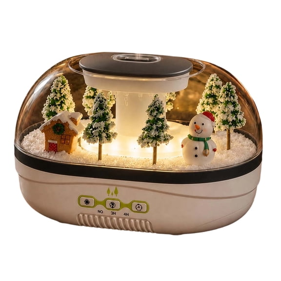 Christmas Humidifier Diffuser, Snow Village/Garden Raindrop Mist Humidifier Aromatherapy Warm Night Light Quiet Timer For Bedroom Living Room Office Decor