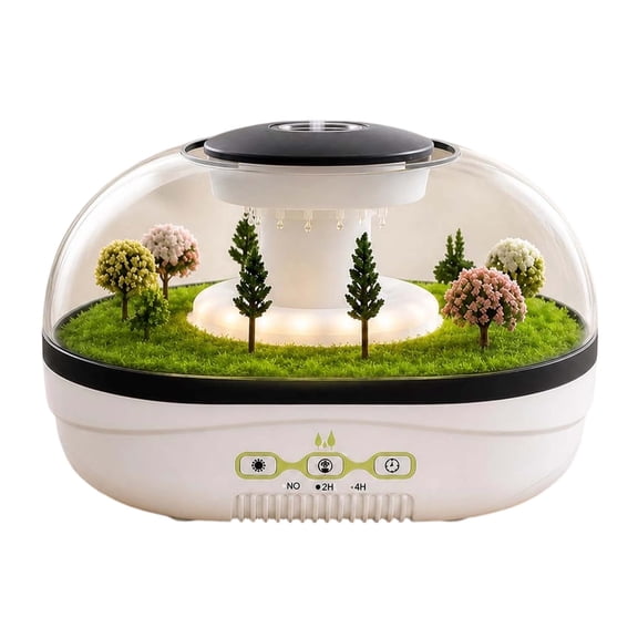 Christmas Humidifier Diffuser, Snow Village/Garden Raindrop Mist Humidifier Aromatherapy Warm Night Light Quiet Timer For Bedroom Living Room Office Decor