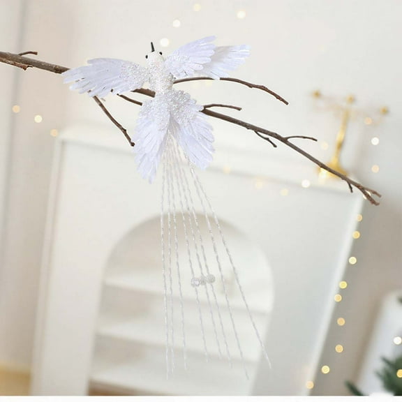 Christmas Hummingbird Ornament with Clip - Realistic Feathered Bird Decoration for Tree, Wreath, and Festive Garden-Themed Displays