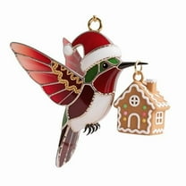 Christmas Hummingbird Ornaments 2025 Santa Hat Bird Decorations Christmas Tree Hanging Decor Gift for Women Outdoor Yard Door Window Holiday Decoration