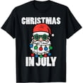 thumbnail image 1 of Christmas - Humor Graphic Tee, Tops Has "CHRISTMAS IN JULY" Text, Round Neck Regular Fit T - shirts, Size(S - 5XL), 1 of 5