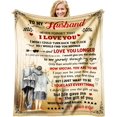 thumbnail image 1 of Christmas Husband Gifts from Wife - Xmas Gifts for Husband from Wife - Anniversary Romantic Gifts for Him - Husband Birthday Gift - Husband Gift Ideas Throw Blanket 60 x 50 inch, 1 of 6