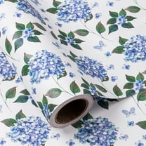 Christmas Hydrangea Floral Gift Wrapping Paper Roll Hydrangea Flower Wrapping Paper for Wedding, Birthday, Bridal Shower, Tea Party, 58"x23"