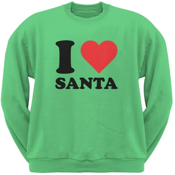 Christmas I Heart Santa Irish Green Adult Sweatshirt - X-Large