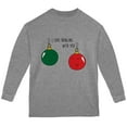 thumbnail image 1 of Christmas I Love Hanging With You Ornament Pun Youth Long Sleeve T Shirt Storm Grey YMD, 1 of 1