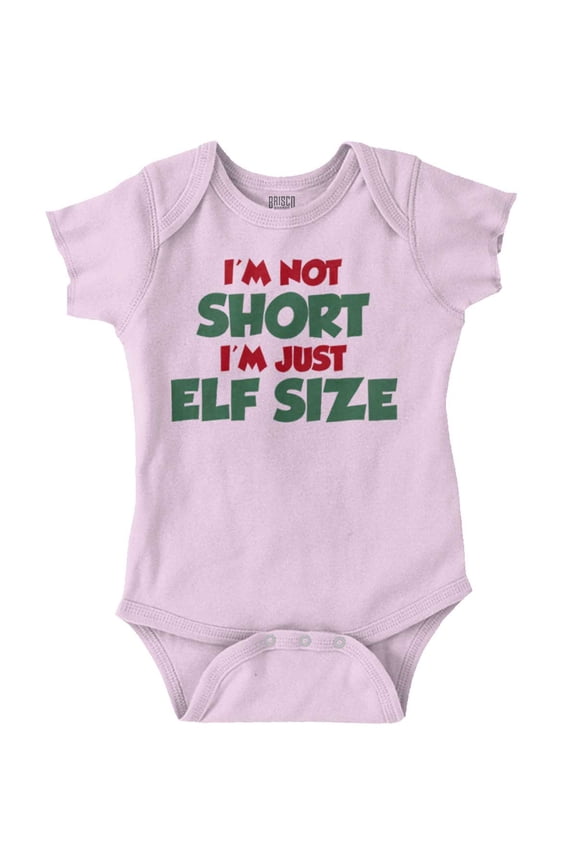 Christmas I'm Not Short Just Elf Size Romper Boys or Girls Infant Baby Brisco Brands 24M