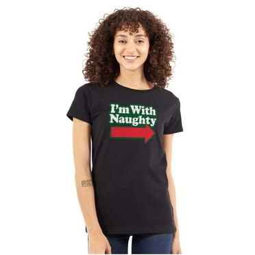 Christmas I'm With Naughty Arrow Women's Plus Size Shirt Brisco Brands 3X