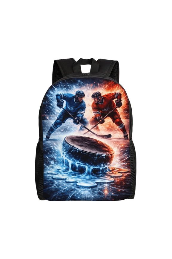 Christmas Ice Hockey Backpack Large Capacity Laptop Bag for Men and Women