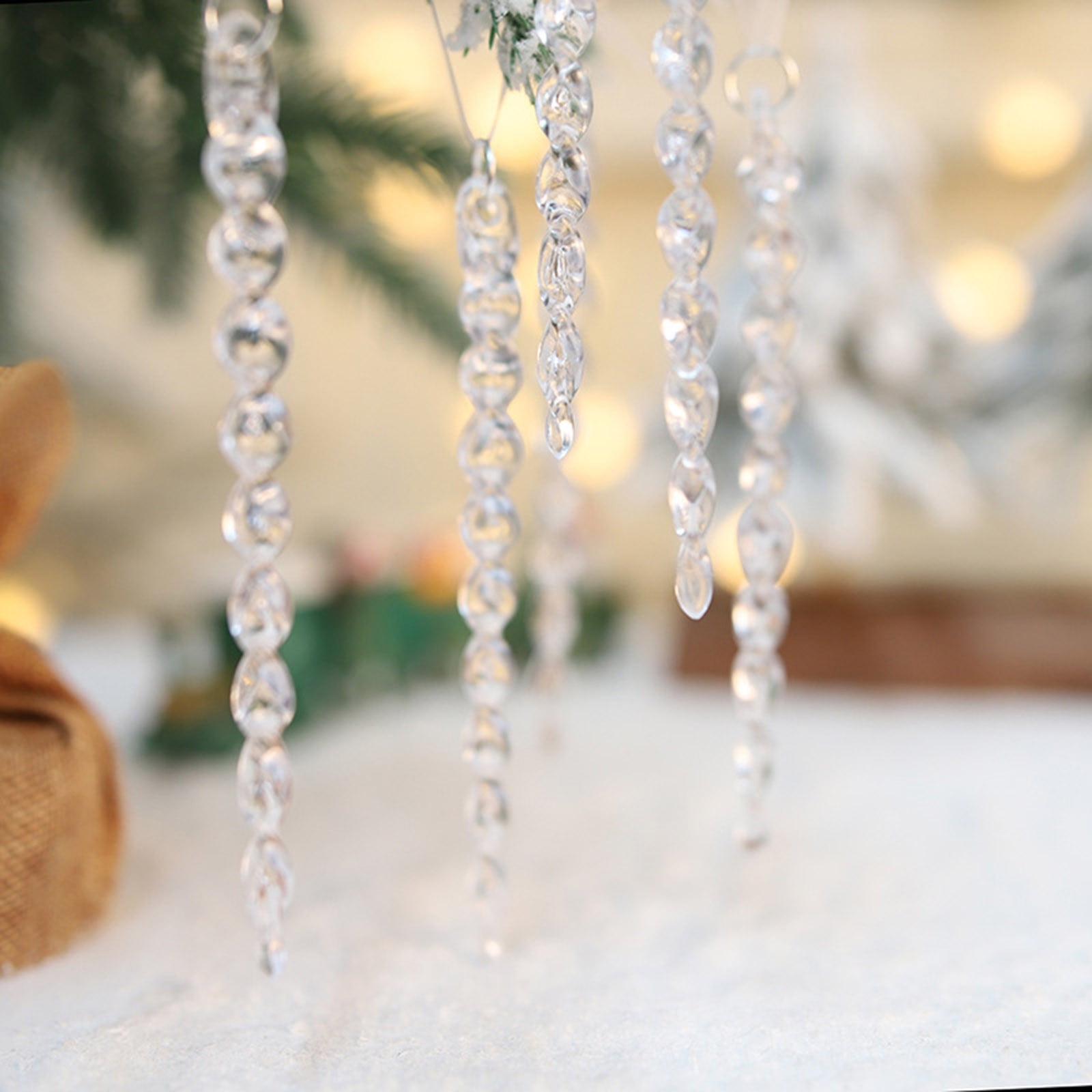 Christmas Ice Pick Type Acrylic Transparent Plastic Ice Pick Pendant