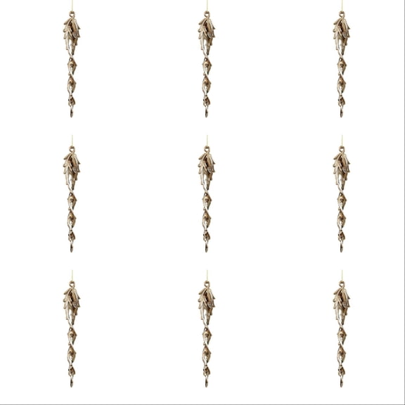 Christmas Icicle Hanging Ornaments, 8.9 Inch 3D Glittering Plastic Pendants Decor for Xmas Tree, Winter Holiday Home Decoration(12 Pcs)
