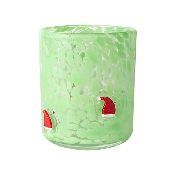 Christmas Icon Juice Glasses,Christmas Drinking Cups,Four Colors and Patterns,Strong and Durable Glasses Are The Great Gifts for Friends，Green