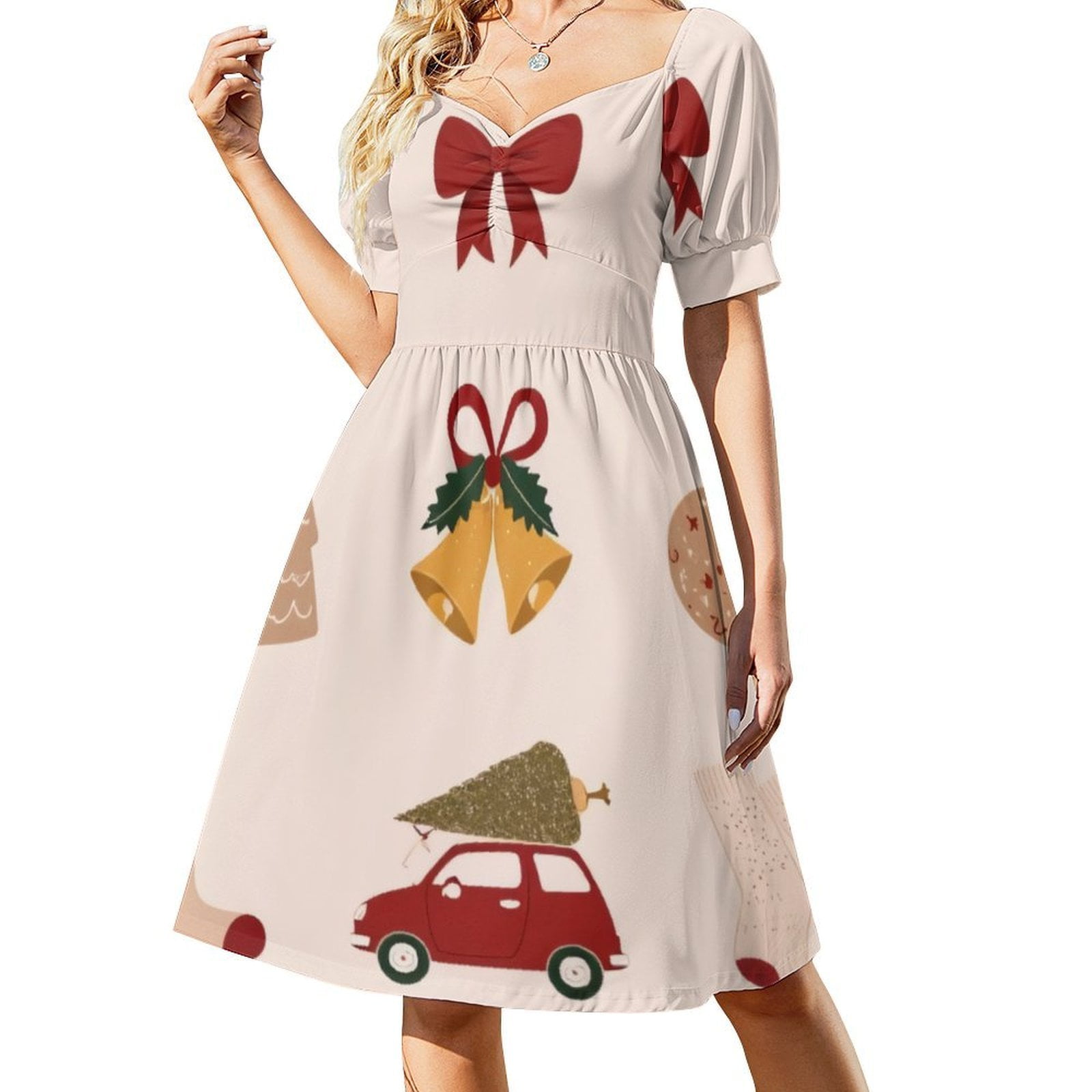Christmas Icons Set Summer Women's Dress 2025 Elegant Dresses Plus