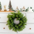 thumbnail image 1 of Sahpxhe Christmas Imitation Pines Needle Vines Wreath Decoration, Beautiful Artificial Hanging Wreath for Christmas Home Decorations 13.7x13.7 Inch Green, 1 of 6