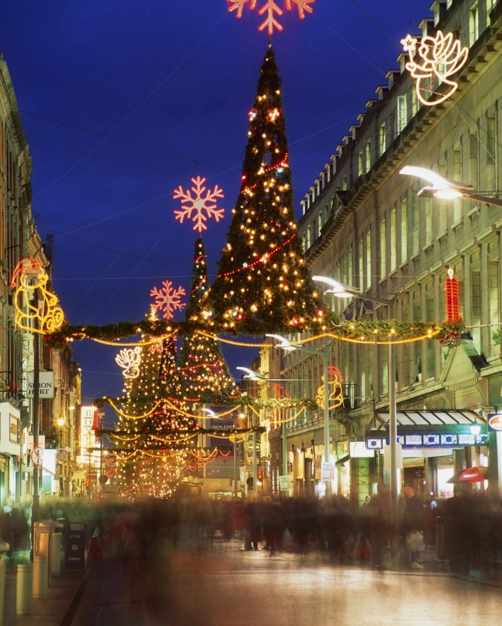Christmas In Dublin Henry Street At Night DublinIreland Canvas Art - The Irish Image Collection Design Pics (13 x 17)