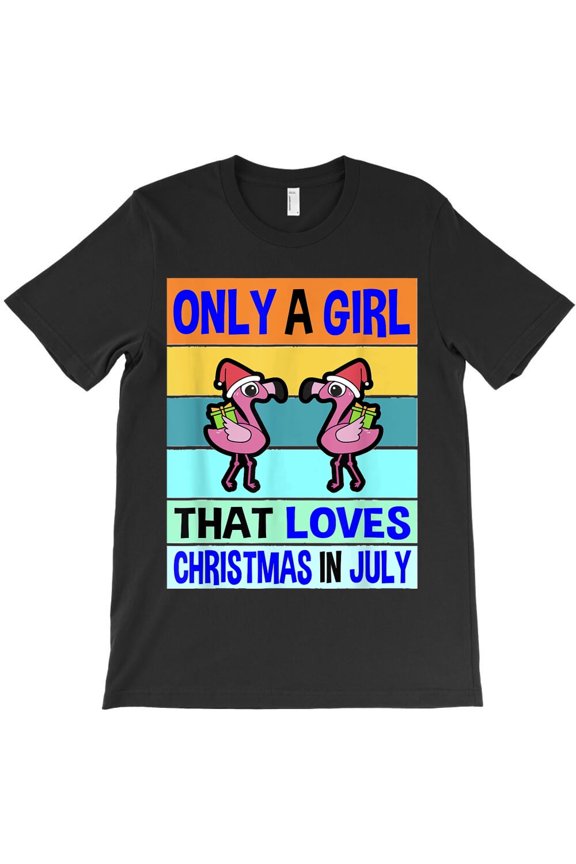 Christmas In July For Womens Christmas Kids Girls Flamingo Themed - Fan Favorite H17205 Unisex T-Shirt, Up to 5XL Available