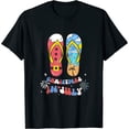 thumbnail image 1 of Christmas In July Funny 4th Of July Flip Flops Groovy Womens T-Shirt, 1 of 5