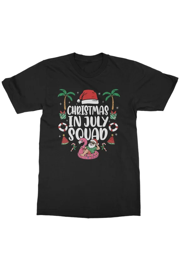 Christmas In July Squad Funny Summer Vacation Fun T-Shirt Unisex S-5XL Hot Trending Shirt, Vintage Birthday Gift