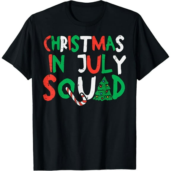 Christmas In July Squad Funny Summer Xmas Men Women Kids T-Shirt100% cotton short-sleeved shirt for both men and women