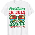 thumbnail image 1 of Christmas In July Squad Retro Sunglass Palm Tree Summer Xmas T-Shirt TShirt, 1 of 4