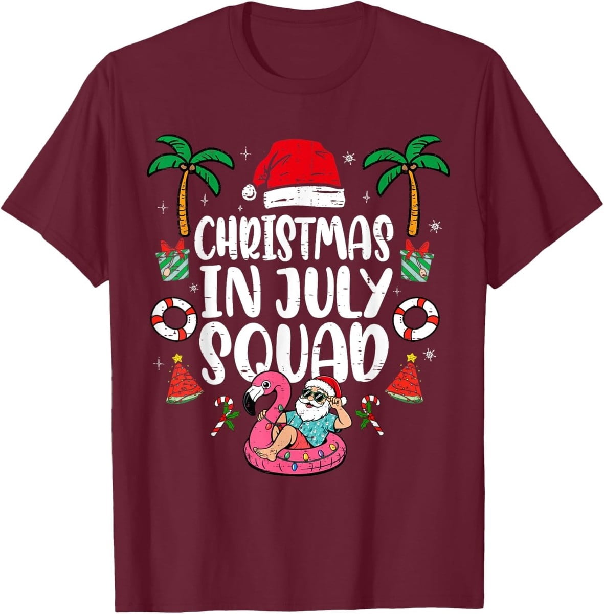 Christmas In July Summer Holiday Squad T-Shirt - Walmart.com