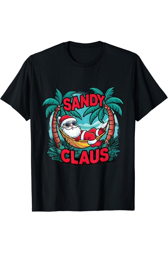 Christmas In July Tropical Santa Sandy Claus T-Shirt Unisex S-5XL Hot Trending Shirt Birthday Gift