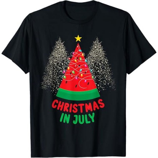 Christmas In July Watermelon Tree Summer Men Women Kids 2024 TShirt