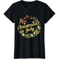 thumbnail image 1 of Christmas In July Wreath Door Decoration Xmas Tree Summer T-Shirt, 1 of 3