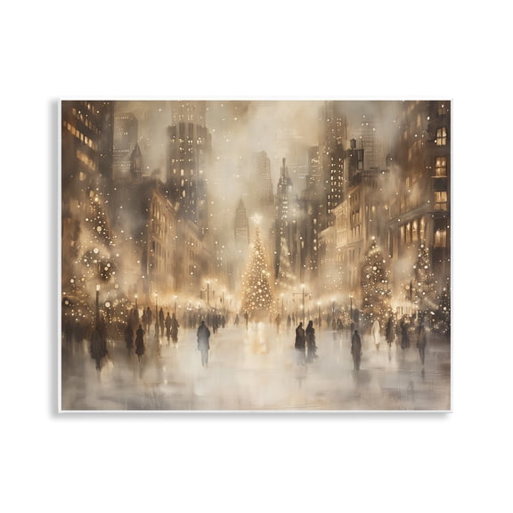 Stupell Industries Christmas In New York Wall Plaque Art, design by Arlington Prints