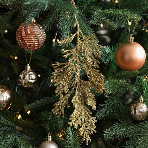 Christmas Indoor Decor, Adhesive Glitter Sequins Fruit Tree Branches Tassel Long Flower Strings Christmas Tree Rattan Hanging Decorations Holiday Decorations
