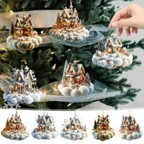Christmas Indoor Decor Hanging, Christmas Hanging Decoration Christmas Tree Decoration Exquisite House Acrylic Hanging Decoration