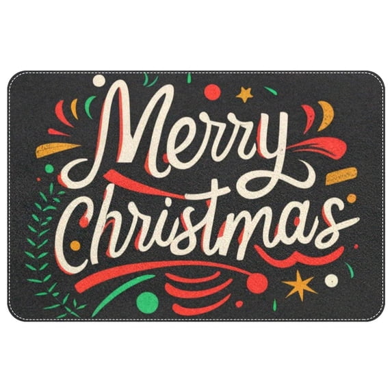 Christmas Indoor Rug Outdoor Carpet Door Rug Polyester Non-Slip Machine Washable Bath Mats