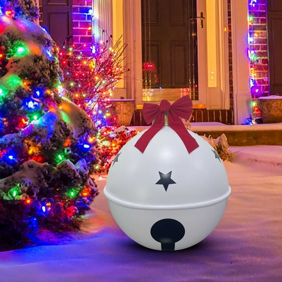 Christmas Inflatable Christmas Bell with Bow 24x24 inches Outdoor Decorations Ornament Ball Christmas Decoration for Yard Party Supplies