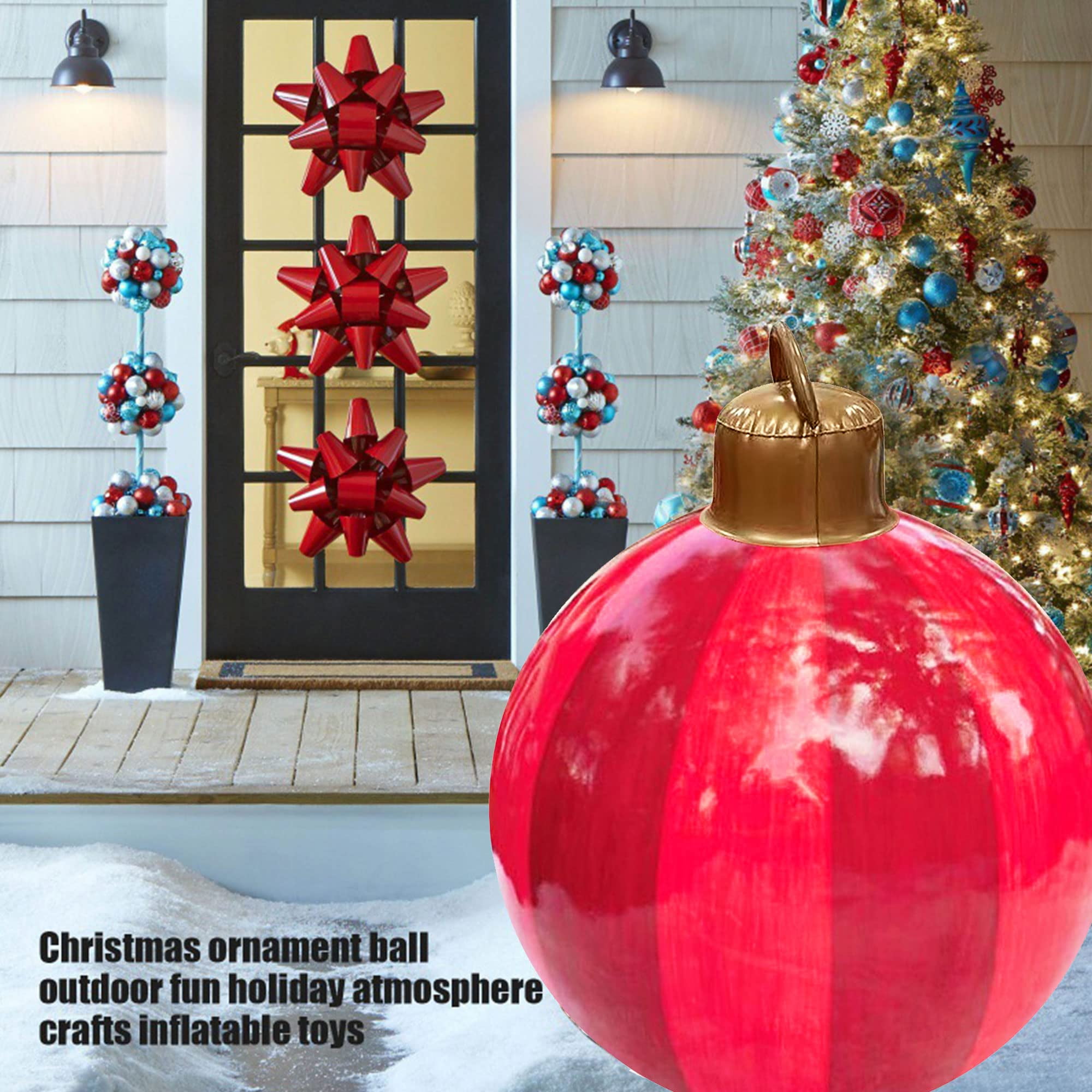 Christmas Inflatable Decorated Ball Blow Up Ball Christmas Decor Giant