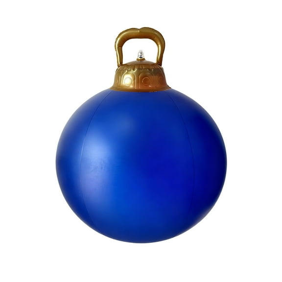 Christmas Inflatable Decorations, Large Outdoor Inflatable Ball with Festive Patterns, PVC Holiday Yard Decor for Garden Party(E)