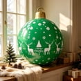 thumbnail image 1 of Christmas Inflatable Green Reindeer Snowflake Ornament Ball, Holiday Decoration for Yard Lawn Porch Garden Indoor Xmas Party, 1 of 5