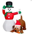 thumbnail image 1 of Christmas Inflatable Holiday Hijinks Yard Lawn Decoration Light Up Snowman with Dog, 1 of 1