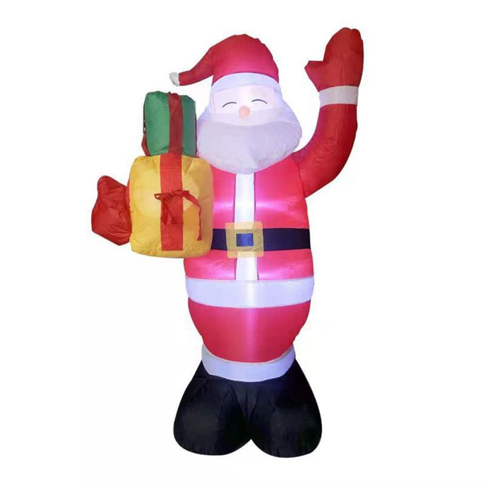 Christmas Inflatable Lights Santa Claus Light up Santa with Gift Box ...