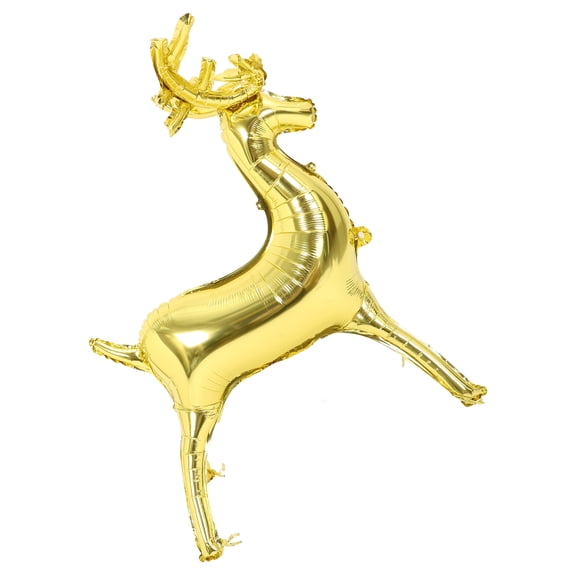 Golden Inflatable Reindeer Balloon for Decoration Aluminum Film Realistic Standing Deer Photo Props 24.8 Inches