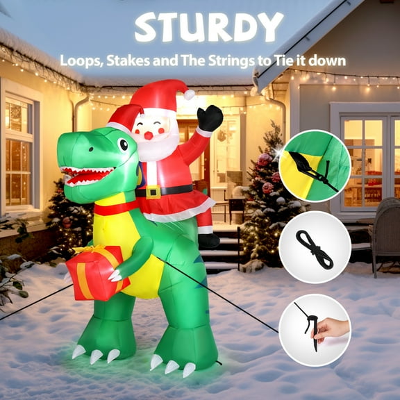 Christmas Inflatable Yard Decor with LED Lights, Blow-Up Holiday Display for Indoor and Outdoor Festive Use.