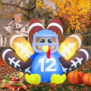ACWARM HOME Christmas Inflatables, 8FT Long Inflatable Turkey Christmas Outdoor Decorations Blow up Turkey No.12, Turkey Blow up Inflatable with Built-in LED Lights for Outdoor Garden Lawn Decor