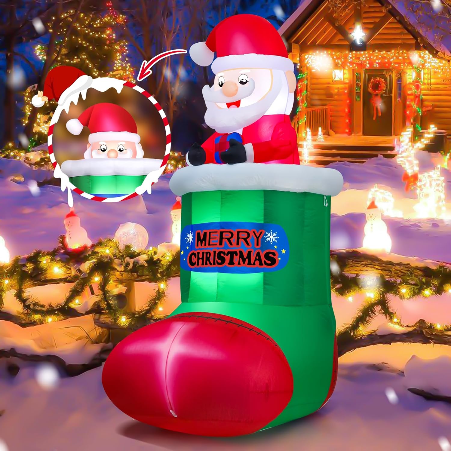 Christmas Inflatables Outdoor Decorations 5.4 FT, Maansfy Inflatable ...